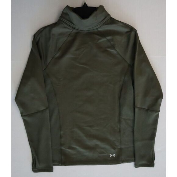 Under Armour 1381749 Women's Sz M Green Coldgear Infrared Funnel Neck Shirt - Picture 8 of 12